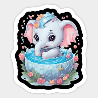 Elephant Drawing Sticker